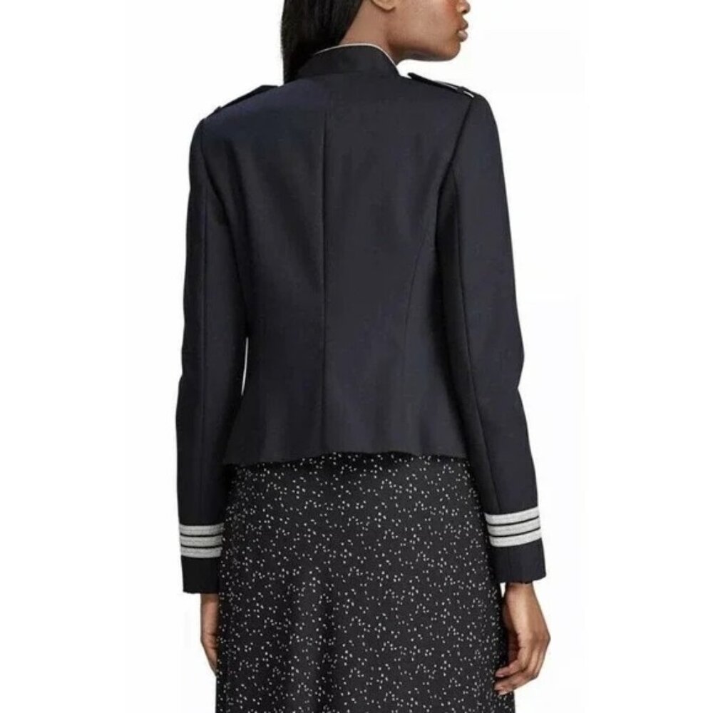 NWOT Lauren Ralph Lauren Jacket Black Military Double breast Sz 2 - Picture 3 of 16